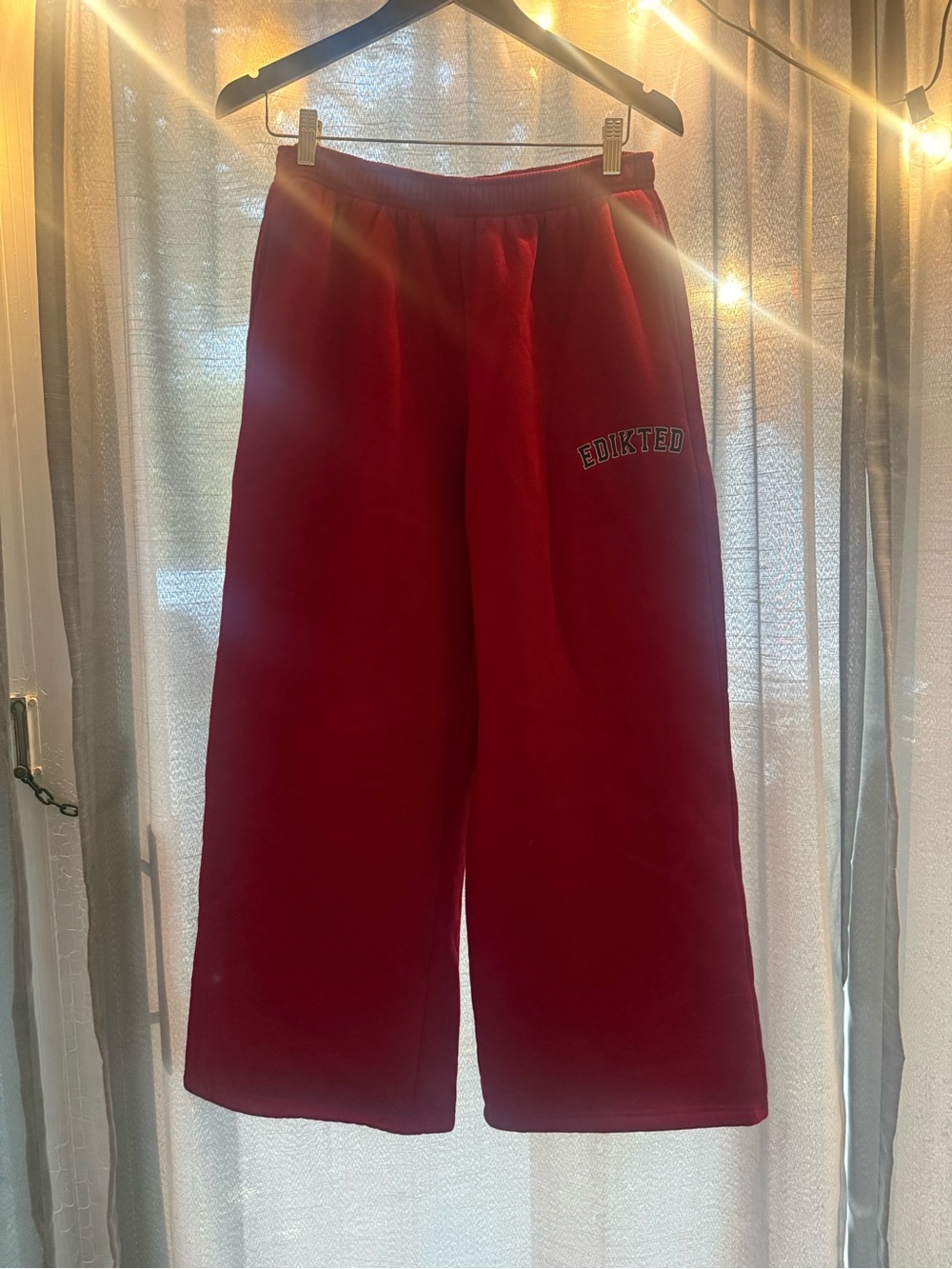 Womens Edikted wide-Leg Sweatpants med